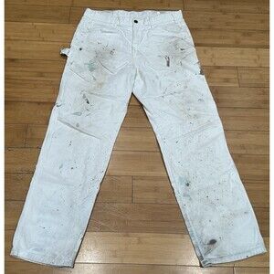 Dickies Pants Men 34x32 White Sherwin Williams Painter Carpenter Paint Splatter